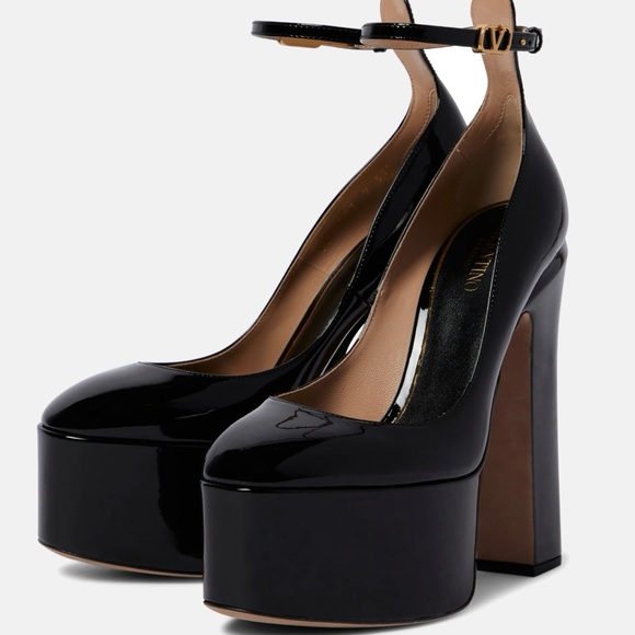 VALENTINO GARAVANI | Tan-Go Patent Leather Platform Pumps - Picture 2 of 8